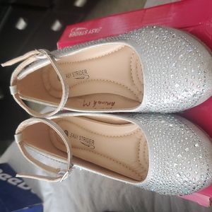Silver sparkling shoes